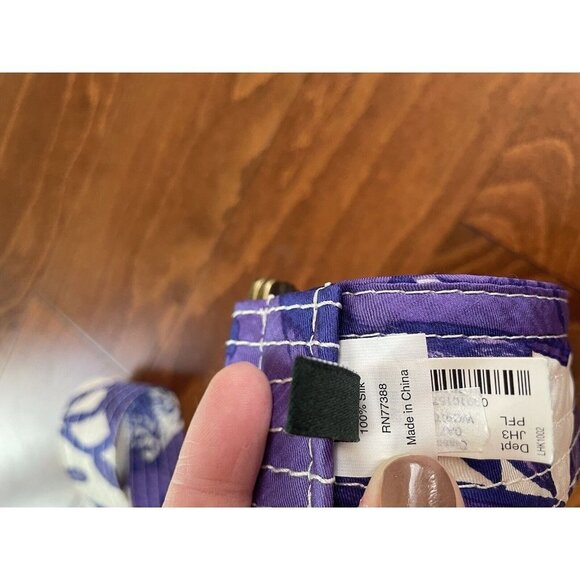 J. Crew NWOT Purple & White Floral SILK Belt O-Rings - Size S/M - 40" Lo… - Picture 5 of 6